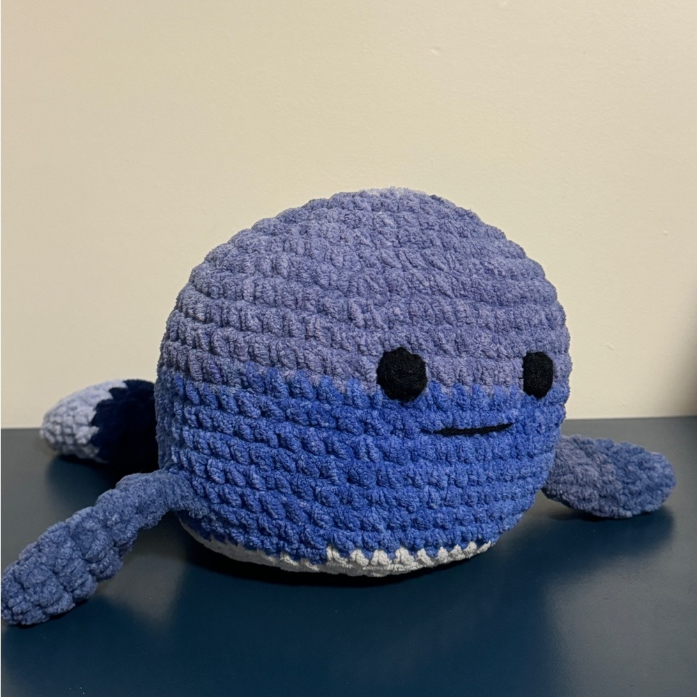 Handcrafted Blue Whale Plush Toy machine washable